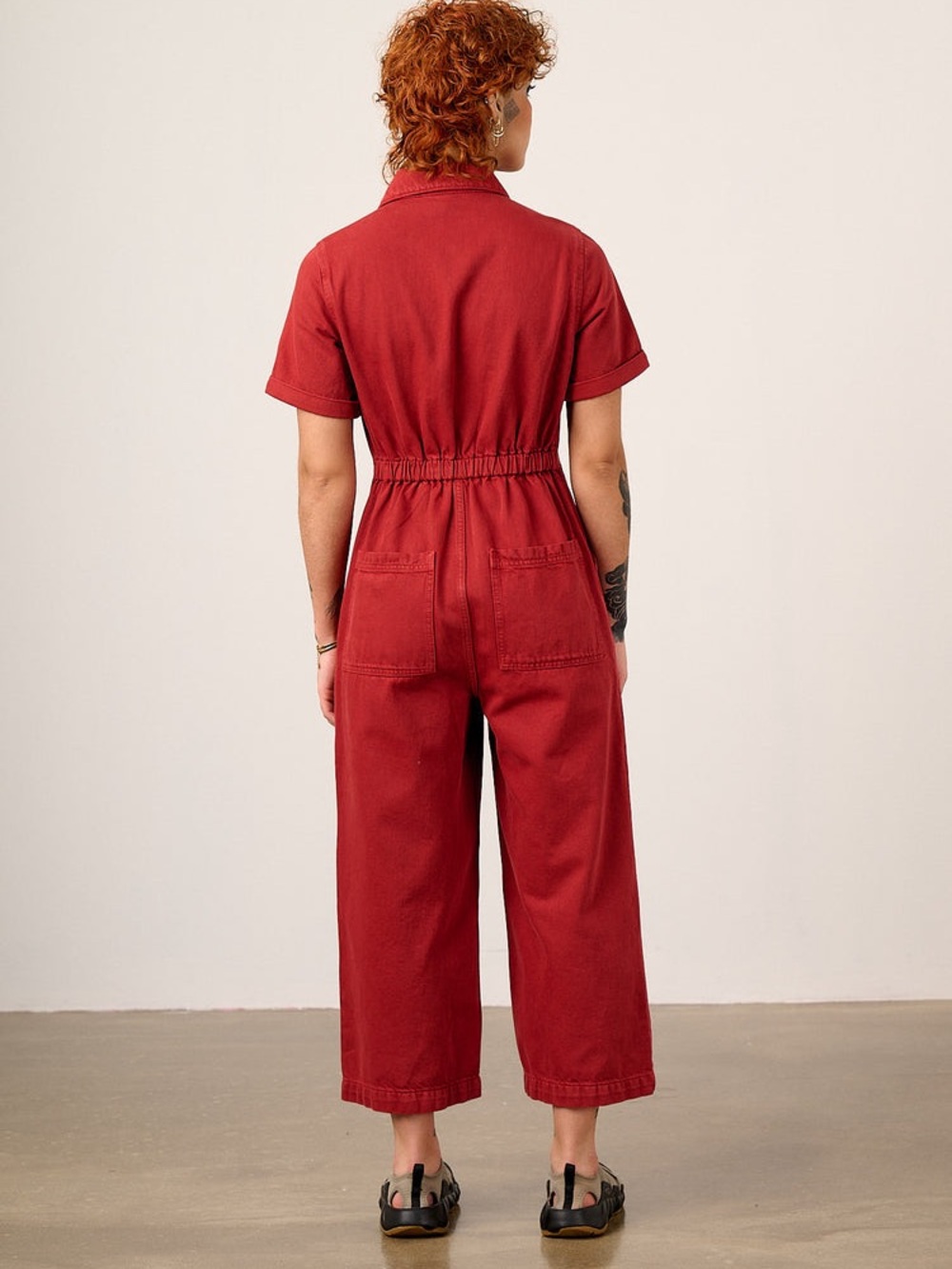 Lucy and Yak Ragan Denim Jumpsuit True Red Wash size 6 - Picture 4 of 12